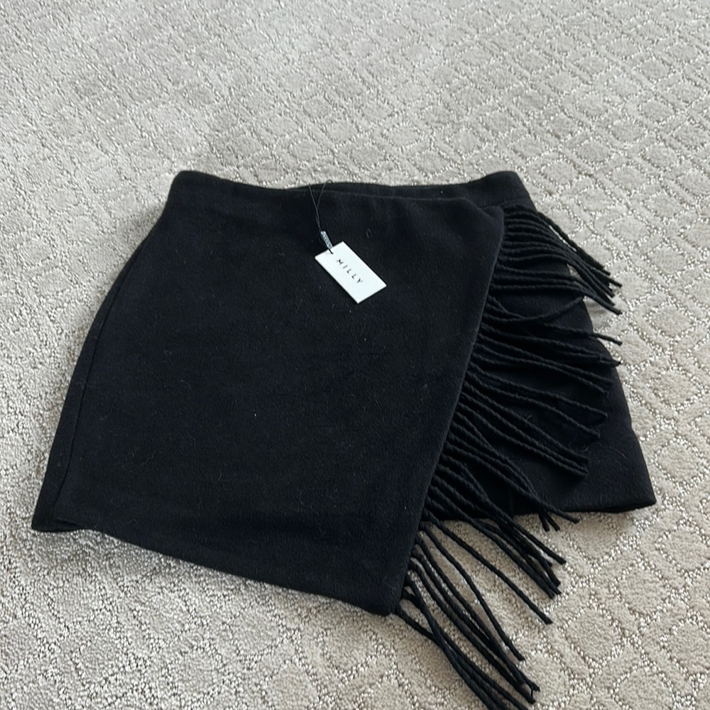 Milly saylor wool fringe skirt